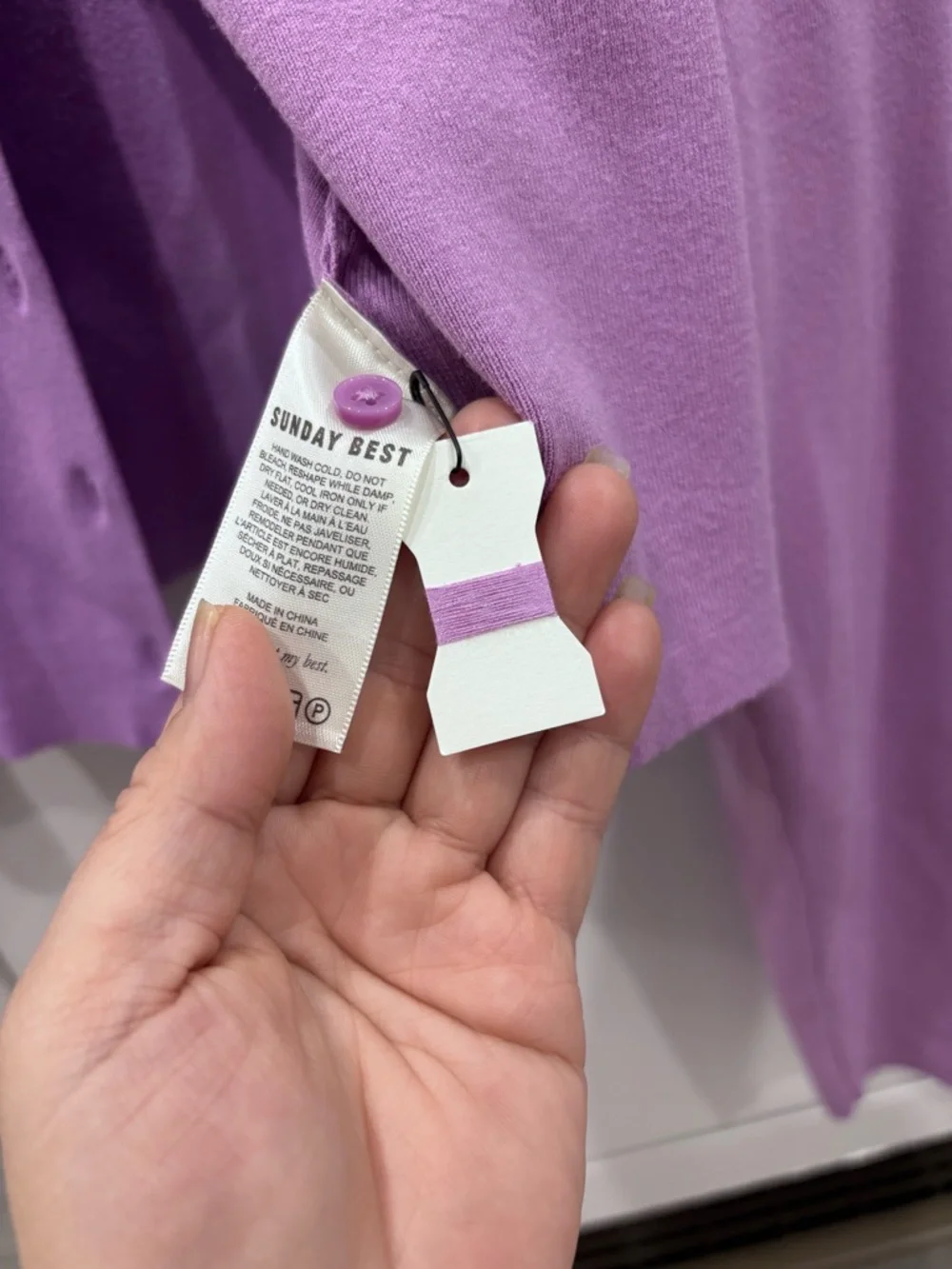 Sunday Best Lavender Cropped Button-Front Cardigan - Picture 4 of 9